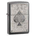 Зажигалка ZIPPO Филигранный туз с покрытием черный лед | Ace Filigree Black Ice ®, латунь/сталь, чёрная, глянцевая, 38x13x57 мм для нанесения логотипа
