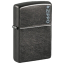 Зажигалка ZIPPO Логотип с темно-серым покрытием | Logo Gray Dusk, латунь/сталь, серая, матовая, 38x13x57 мм для нанесения логотипа