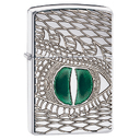 Зажигалка ZIPPO Armor™ Глаз дракона с покрытием Глянцевый хром | Dragon Eye High Polish Chrome, латунь/сталь, серебристая, 38x13x57 мм для нанесения логотипа