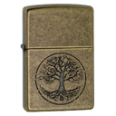 Зажигалка ZIPPO Древо жизни с покрытием античная латунь | Tree of Life Antique Brass, латунь/сталь, медная, матовая, 38x13x57 мм для нанесения логотипа