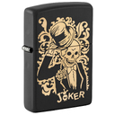 Зажигалка ZIPPO Джокер с черным матовым покрытием | Joker Black Matte, латунь/сталь, черная, 38x13x57 мм для нанесения логотипа