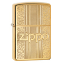 Зажигалка ZIPPO Графический узор с покрытием Глянцевая латунь | Pattern Design High Polish Brass, латунь/сталь, золотистая, 38x13x57 мм для нанесения логотипа