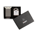 Подарочный набор ZIPPO: зажигалка с покрытием черный лед | Black Ice® и вставной блок для зажигалок для трубок, латунь/сталь, черный/серебристый цвета для нанесения логотипа