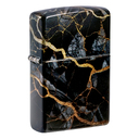Зажигалка ZIPPO Мраморные переливы с покрытием Искусственно состаренный хром | Fusion Marble 540 Tumbled Chrome, латунь/сталь, черная, 38x13x57 мм для нанесения логотипа