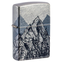 Зажигалка ZIPPO Набросок горы с покрытием Искусственно состаренный хром на 540 | Mountain Sketch 540 Tumbled Chrome, латунь/сталь, разноцветная, 38x13 для нанесения логотипа