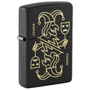 Зажигалка ZIPPO Джокер с маской с черным матовым покрытием | Masked Joker Design Black Matte, латунь/сталь, черная, 38x13x57 мм для нанесения логотипа