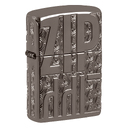 Зажигалка ZIPPO Реверсивная гравировка с покрытием черный лед | Armor® Reverse Carve Black Ice®, латунь/сталь, чёрная, глянцевая, 38x13x57 мм для нанесения логотипа