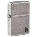 Зажигалка ZIPPO Armor® Пламя c античным серебристым покрытием | Flame Antique Silver, латунь/сталь, серебристая, 38x13x57 мм для нанесения логотипа