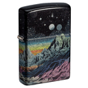 Зажигалка ZIPPO Космос с покрытием Искусственно состаренный хром на 540 | Space in Color 540 Tumbled Chrome, латунь/сталь, разноцветная, 38x13x57 мм для нанесения логотипа