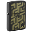 Зажигалка ZIPPO Отражения с черным матовым покрытием | Reflection Design Black Matte, латунь/сталь, черная, матовая, 38x13x57 мм для нанесения логотипа