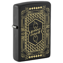 Зажигалка ZIPPO Линейный мотив с черным матовым покрытием | Lines Design Black Matte, латунь/сталь, черная, матовая, 38x13x57 мм для нанесения логотипа