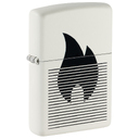 Зажигалка ZIPPO Пламя с градиентом с белым матовым покрытием | Flame Gradient Design White Matte, латунь/сталь, белая, матовая, 38x13x57 мм для нанесения логотипа