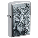 Зажигалка ZIPPO Мифические существа с покрытием матовый хром | Mystical Beings Design Brushed Chrome, латунь/сталь, серебристая, 38x13x57 мм для нанесения логотипа