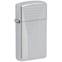 Зажигалка ZIPPO узкая с лазерным узором с покрытием глянцевый хром | Slim® Laser Pattern High Polish Chrome, латунь/сталь, серебристая, 29x10x60 мм для нанесения логотипа