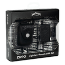 Набор ZIPPO Джек Дэниэлс | Jack Daniels®: зажигалка с черным матовым покрытием | Black Matte и кожаный чехол в подарочной коробке для нанесения логотипа
