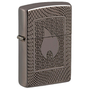 Зажигалка ZIPPO Armor® Пламя с покрытием черный лед | Armor® Flame Pattern Black Ice®, латунь/сталь, чёрная, 29x10x60 мм для нанесения логотипа