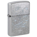Зажигалка ZIPPO Гай Харви с покрытием поцарапанный хром | Guy Harvey Street Chrome, латунь/сталь, серебристая, 38x13x57 мм для нанесения логотипа