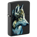 Зажигалка ZIPPO Линда Пикен «Волк» с черным матовым покрытием | Linda Picken Black Matte, латунь/сталь, черная, 38x13x57 мм для нанесения логотипа
