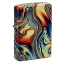 Зажигалка ZIPPO Цветные вихри с покрытием, светящимся в темноте зеленым | Colorful Swirl Glow In The Dark Green,латунь/сталь,разноцветная,38x13x57 мм для нанесения логотипа