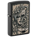 Зажигалка ZIPPO Окровавленное тату с черным матовым покрытием | Gory Tattoo Black Matte, латунь/сталь, черная, матовая, 38x13x57 мм для нанесения логотипа