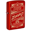 Зажигалка ZIPPO «Работает!» с металлизированным красным покрытием | It Works Design Metallic Red, латунь/сталь, красная, 38x13x57 мм для нанесения логотипа
