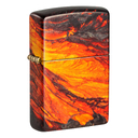 Зажигалка ZIPPO Поток лавы с покрытием Искусственно состаренная латунь на 540 | Lava Flow 540 Tumbled Brass, латунь/сталь, оранжевая, 38x13x57 мм для нанесения логотипа