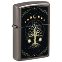 Зажигалка ZIPPO Мистическая природа с покрытием черный лед | Mystic Nature Design Black Ice®, латунь/сталь, черная, 38x13x57 мм для нанесения логотипа