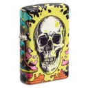 Зажигалка ZIPPO Череп с покрытием, светящимся в темноте зеленым | Skull Design Glow In The Dark Green,латунь/сталь,разноцветная38x13x57 мм для нанесения логотипа