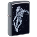 Зажигалка ZIPPO Космонавт-Скейтбордист со светло-серым покрытием | Skateboarding Astronaut Flat Grey, латунь/сталь, серая, 38x13x57 мм для нанесения логотипа
