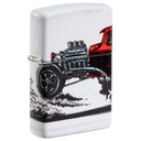 Зажигалка ZIPPO Старинный автомобиль с матовым покрытием на 540 | Hot Rod Design 540 Matte, латунь/сталь, белая, матовая, 38x13x57 мм для нанесения логотипа