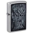 Зажигалка ZIPPO Дерево зла с покрытием поцарапанный хром | Evil Tree Street Chrome, латунь/сталь, серебристая, 38x13x57 мм для нанесения логотипа