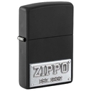 Зажигалка ZIPPO Номерной знак с черным матовым покрытием | License Plate Black Matte, латунь/сталь, черная, 38x13x57 мм для нанесения логотипа