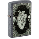 Зажигалка ZIPPO Сердце с каменным покрытием | Heart Design Iron Stone, латунь/сталь, серая, 38x13x57 мм для нанесения логотипа