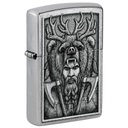 Зажигалка ZIPPO Варвар с покрытием поцарапанный хром | Barbarian Design Street Chrome, латунь/сталь, серебристая, 38x13x57 мм для нанесения логотипа