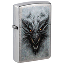 Зажигалка ZIPPO Дракон с узором переплетение | Dragon Design Linen Weave, латунь/сталь, серебристая, 38x13x57 мм для нанесения логотипа