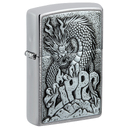 Зажигалка ZIPPO классическая с покрытием матовый хром | Classic Brushed Chrome, латунь/сталь, серебристая, 38x13x57 мм для нанесения логотипа