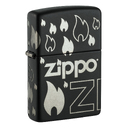 Зажигалка ZIPPO Традиционный дизайн с черным матовым покрытием | Zippo Design Black Matte, латунь/сталь, черная, матовая, 38x13x57 мм для нанесения логотипа
