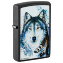 Зажигалка ZIPPO Линдси Киви «Хороший волк» с черным матовым покрытием | Lindsay Kivi Good Wolf Black Matte, латунь/сталь, черная,матовая, 38x13x57 мм для нанесения логотипа