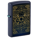 Зажигалка ZIPPO Элементы стихий с темно-синем матовым покрытием | Elements Design Navy Matte, латунь/сталь, синяя, матовая, 38x13x57 мм для нанесения логотипа