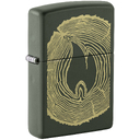 Зажигалка ZIPPO Спил дерева с зеленым матовым покрытием | Wood Ring Green Matte, латунь/сталь, зеленая, матовая, 38x13x57 мм для нанесения логотипа