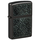 Зажигалка ZIPPO Узор с черным глянцевым покрытием | Pattern High Polish Black, латунь/сталь, черная, глянцевая, 38x13x57 мм для нанесения логотипа
