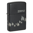 Зажигалка ZIPPO Традиционный дизайн с черным матовым покрытием | Zippo Design Black Matte, латунь/сталь, черная, матовая, 38x13x57 мм для нанесения логотипа