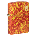 Зажигалка ZIPPO Огонь с покрытием Искусственно состаренная латунь на 540 | Fire 540 Tumbled Brass, латунь/сталь, разноцветная, 38x13x57 мм для нанесения логотипа
