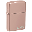 Зажигалка ZIPPO Логотип с глянцевым покрытием розовое золото | Logo High Polish Rose Gold, латунь/сталь, розовое золото, глянцевая, 38x13x57 мм для нанесения логотипа