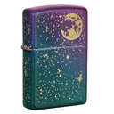 Зажигалка ZIPPO Звездное небо с зелено-фиолетовым покрытием | Starry Sky Iridescent, латунь/сталь, фиолетовая, матовая, 38x13x57 мм для нанесения логотипа