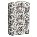 Зажигалка ZIPPO Скелет с покрытием, светящимся в темноте зеленым | Skeleton Glow in the Dark Green, латунь/сталь, серая, 38x13x57 мм для нанесения логотипа
