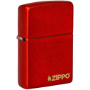 Зажигалка ZIPPO Логотип с металлизированным красным покрытием | Logo Metallic Red, латунь/сталь, красная, матовая, 38x13x57 мм для нанесения логотипа