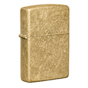 Зажигалка ZIPPO классическая с покрытием Искусственно состаренная латунь | Classic Tumbled Brass, латунь/сталь, золотистая, матовая, 38x13x57 мм для нанесения логотипа