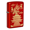 Зажигалка ZIPPO Eastern Design с покрытием Metallic Red, латунь/сталь, красная, 38x13x57 мм для нанесения логотипа