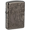 Зажигалка ZIPPO Armor® Черная магия с покрытием черный лед | Armor® Wicca Design Black Ice®, латунь/сталь, чёрная, 38x13x57 мм для нанесения логотипа